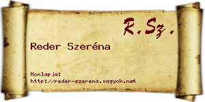 Reder Szeréna névjegykártya